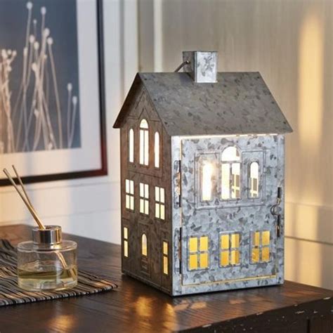 white metal house candle holders|house shaped candle holder.